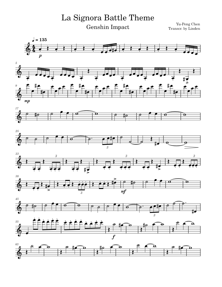 genshin-impact-la-signora-battle-theme-violin-sheet-music-for-violin-solo-musescore