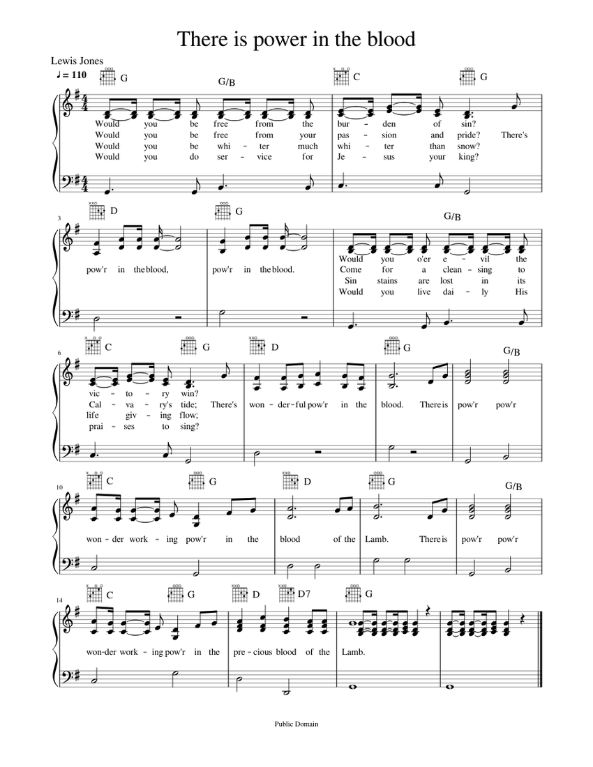 There is power in the blood Sheet music for Piano (Solo) | Musescore.com