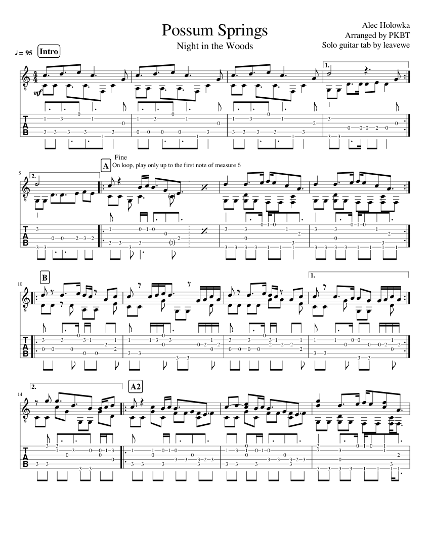 Werewolf by Night: Mane Theme  fingerstyle guitar + TAB 