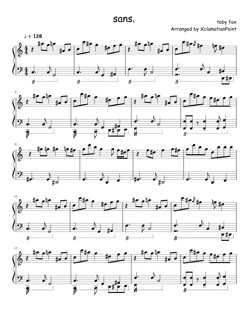 sans. (Key of C) Sheet music for Piano (Solo) | Musescore.com
