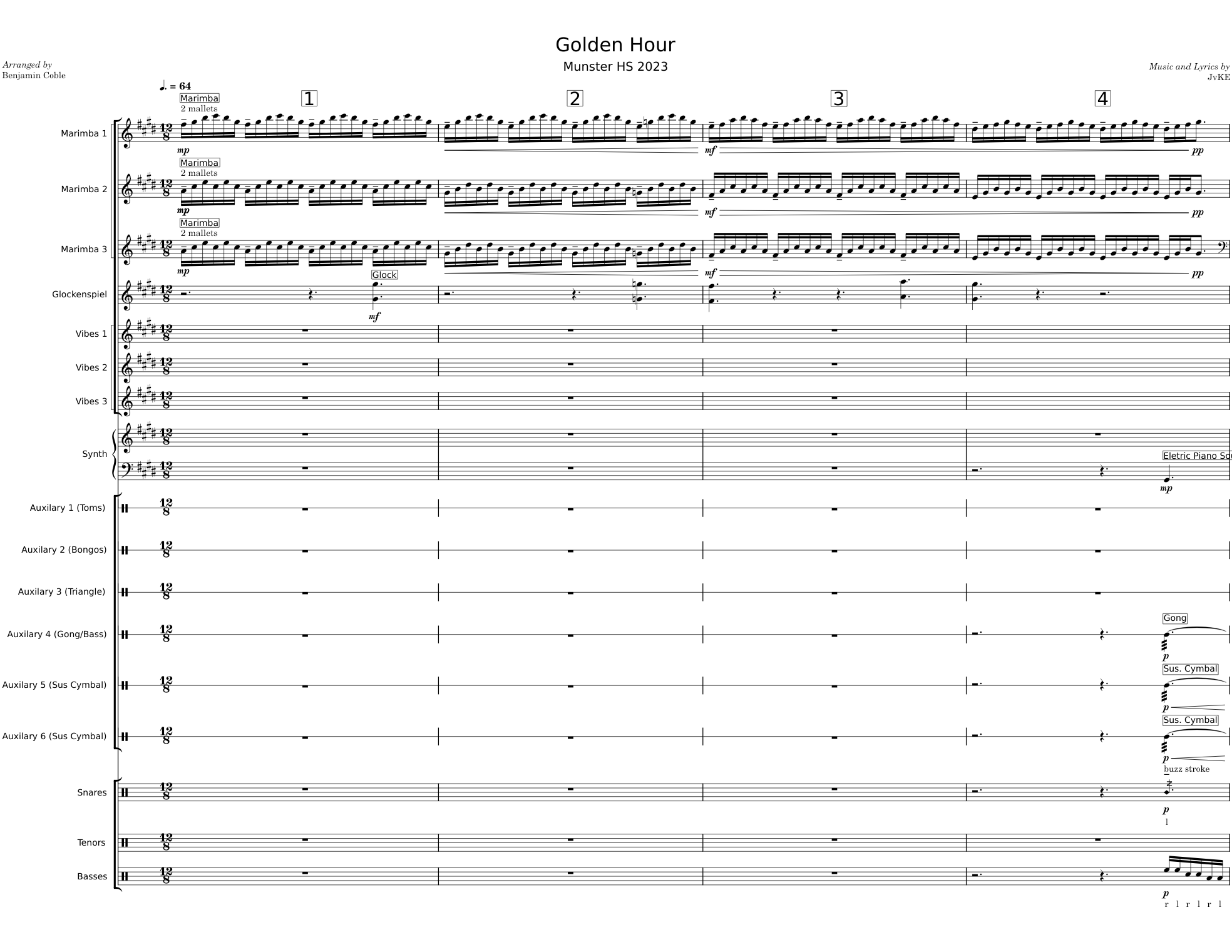 Golden Hour JVKE Lot Tune Sheet music for Piano, Vibraphone