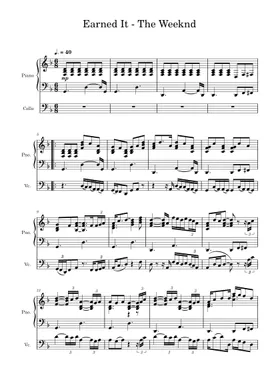 The Weeknd Earned It (Fifty Shades of Grey) Sheet Music in D Minor  (transposable) - Download & Print - SKU: MN0145482