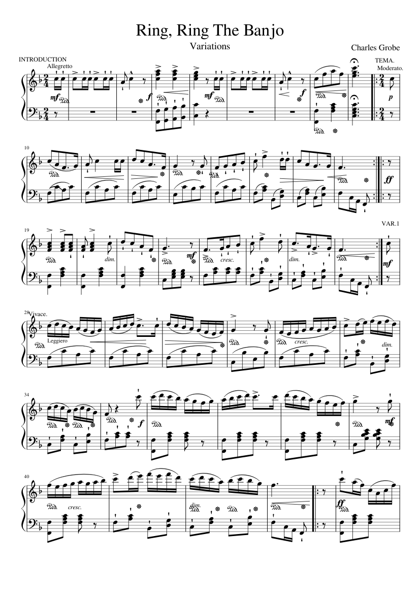 Ring, Ring the Banjo Sheet music for Piano (Solo) | Musescore.com