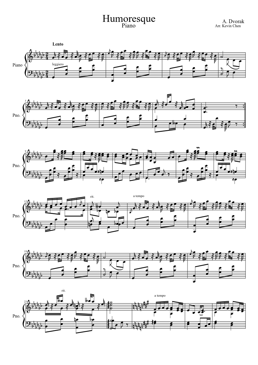 Humoresque Sheet music for Piano (Solo) | Musescore.com