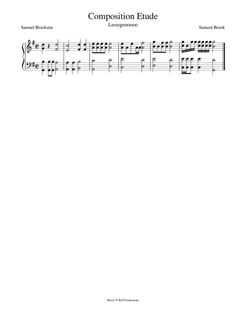 Composition Etude Sheet music for Piano (Solo) Easy | Musescore.com