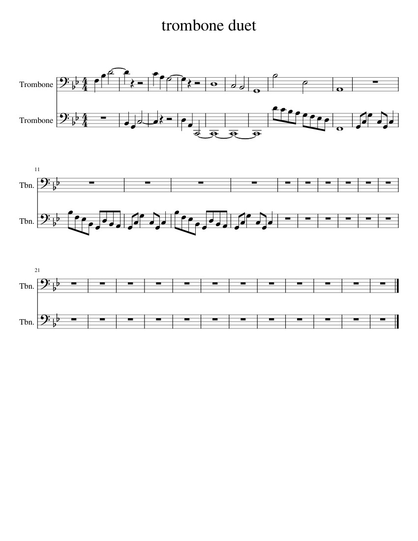 trombone duet Sheet music for Trombone (Brass Duet) | Musescore.com