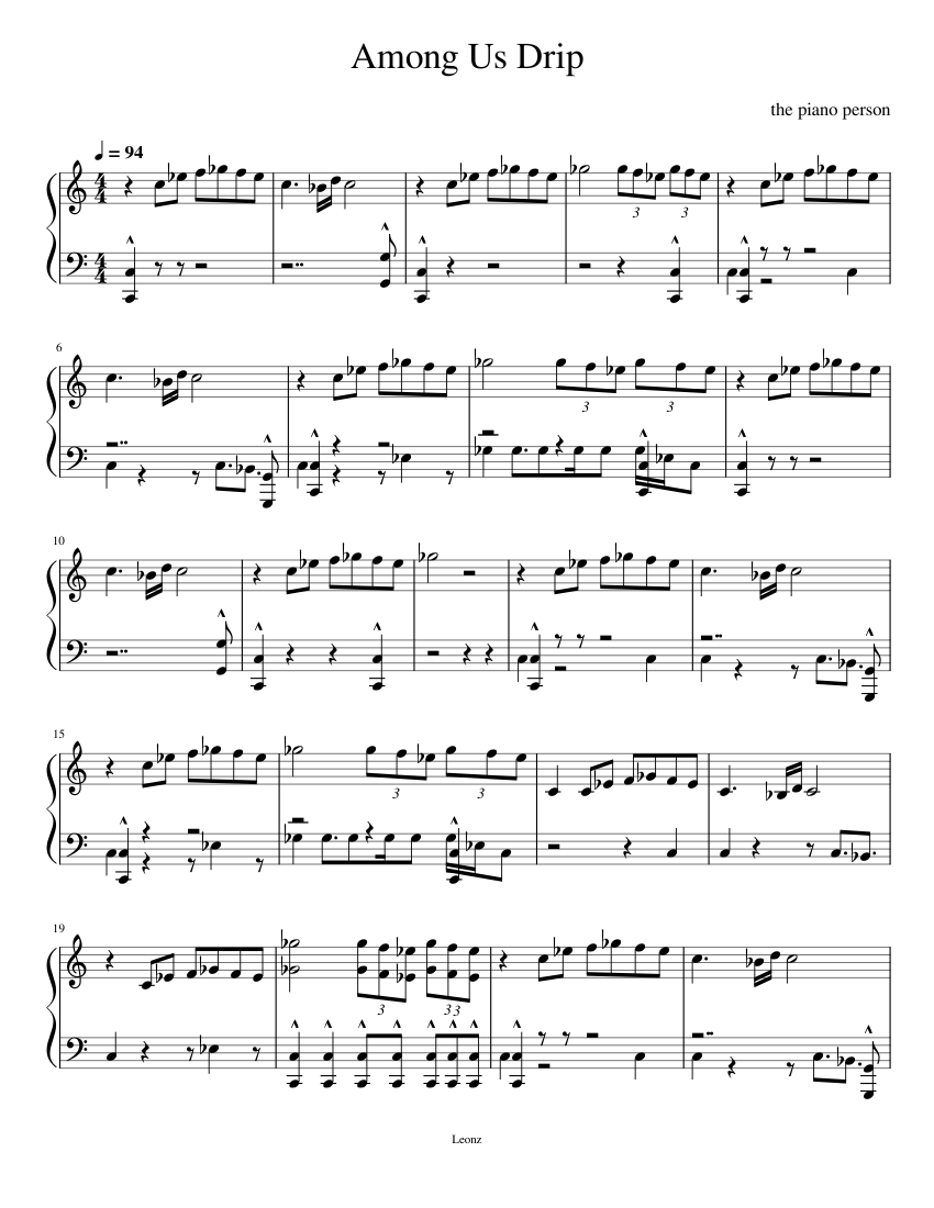 Among Us Drip Sheet music for Piano (Solo) | Musescore.com