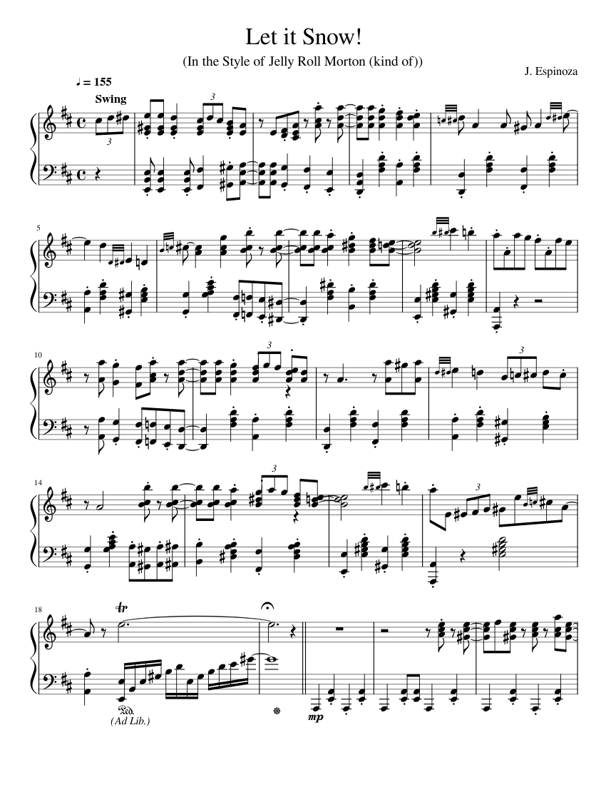 let it snow free piano sheet music