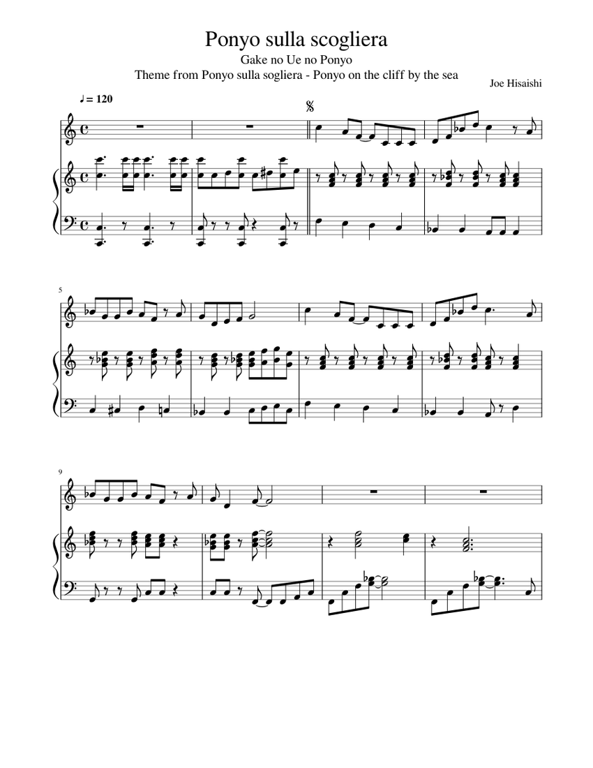 Ponyo Sulla Scogliera Gake No Ue No Ponyo Piano Tutorial ponyo sulla scogliera gake no ue no