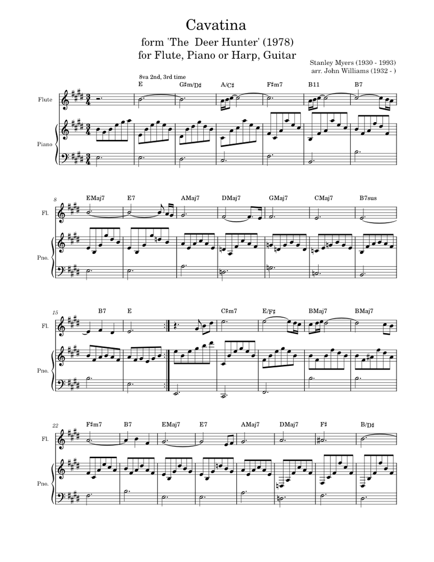 Myers - Cavatina from "The Deer Hunter" - piano tutorial