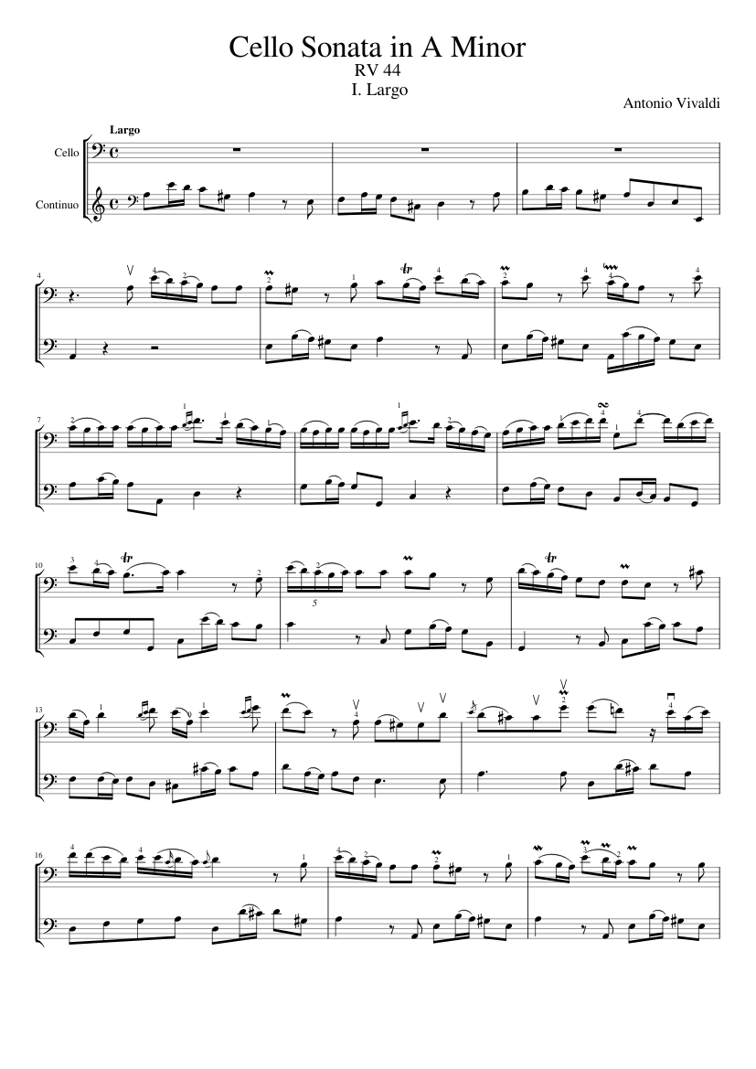 Cello Sonata in A minor RV 44