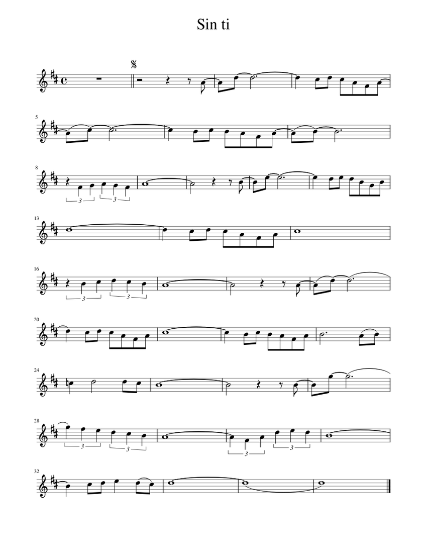 Sin ti Sheet music for Piano (Solo) | Musescore.com