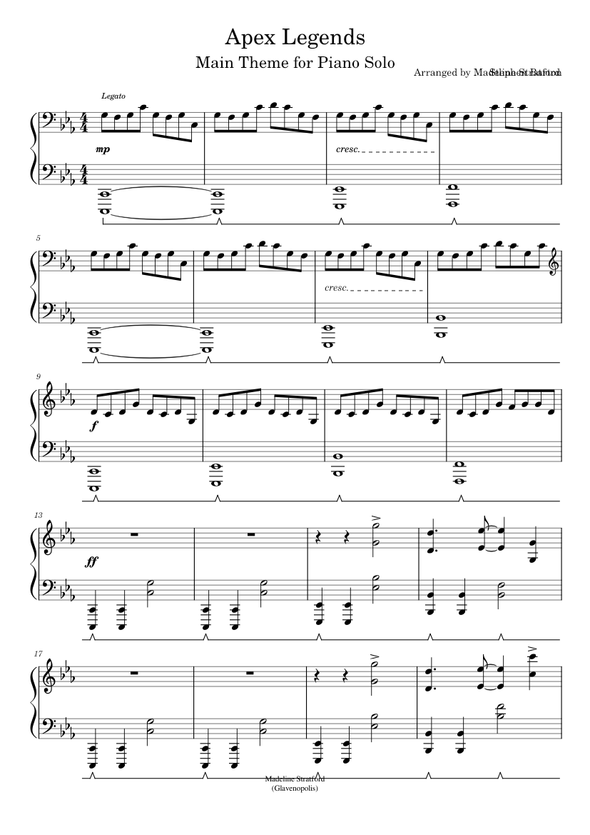 Apex Legends Main Theme - Steven Barton Sheet Music for Piano (Solo ...