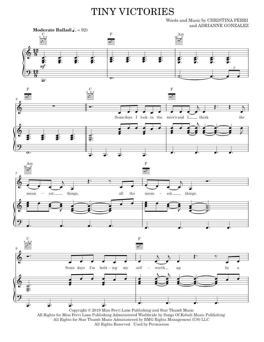 Play Official version of Tiny victories sheet music by Christina Perri ...