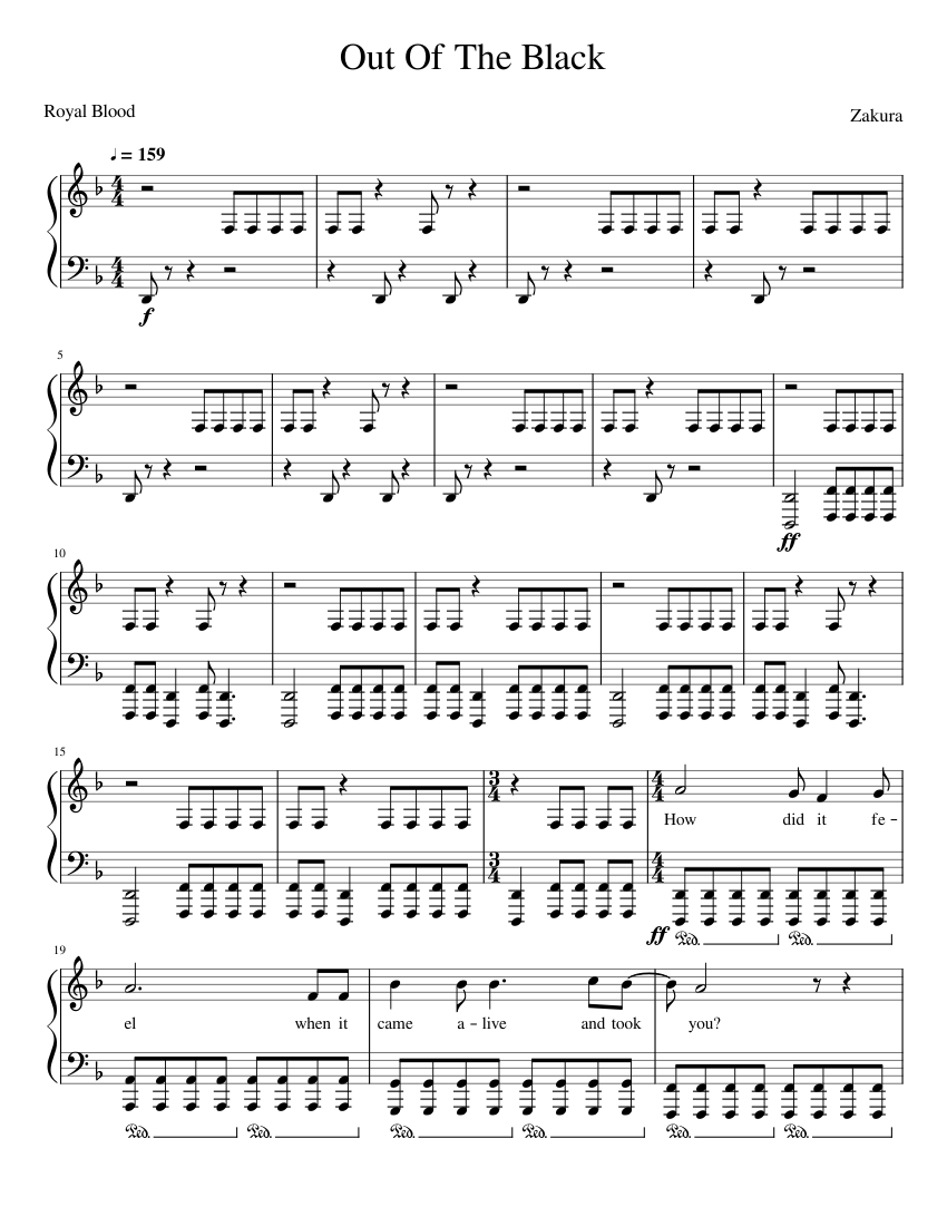 Royal Blood - Out Of The Black Sheet music for Piano (Solo) | Musescore.com