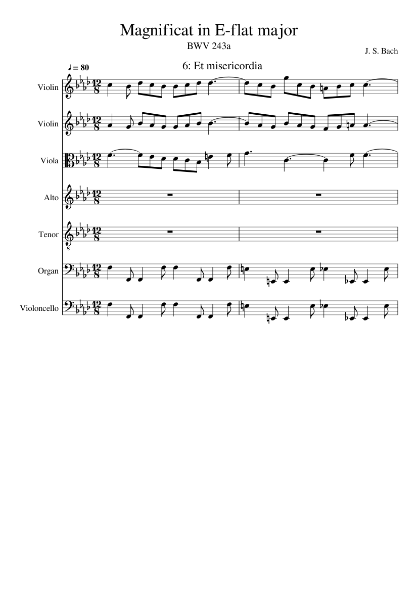 Magnificat in E-flat major BWV 243a