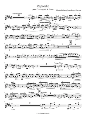 Free Rapsodie For Orchestra And Saxophone by Claude Debussy sheet music |  Download PDF or print on Musescore.com