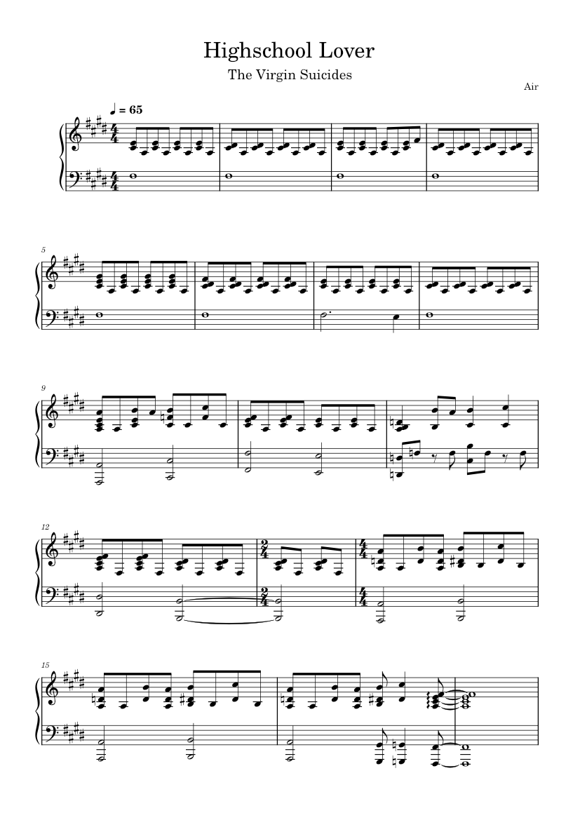 Highschool lover Air Highschool Lover Air Sheet music for Piano