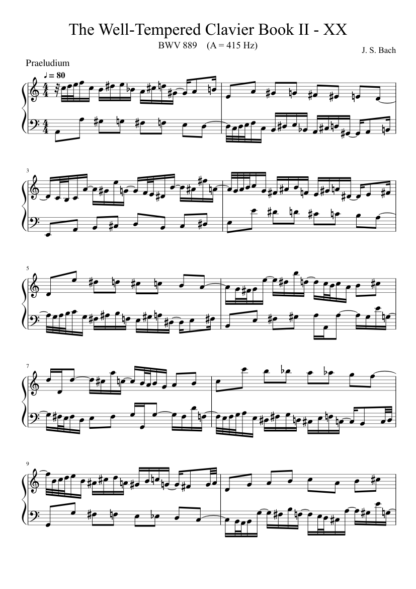 Prelude and Fugue in A minor BWV 889