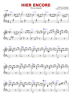 Hier Encore Sheet Music For Accordion Solo Musescore Com Charles aznavour hier encore hier encore. hier encore sheet music for accordion