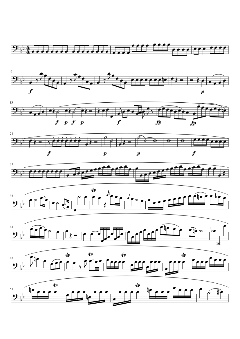 BassoonSoloBassoonConcertoinBflatmajor,K191186e Mozart Sheet music