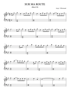 Free Sur Ma Route by Black M sheet music | Download PDF or print on  Musescore.com