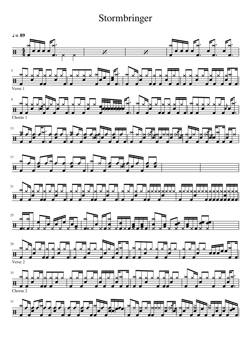 Stormbringer Sheet Music for Drum group (Solo) | MuseScore.com