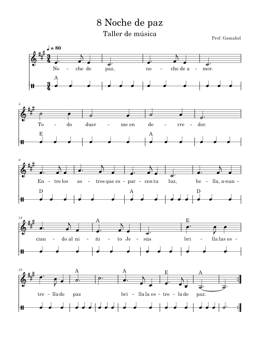 Noche de paz – Villancicos Noche de paz Sheet music for Violin, Hand ...