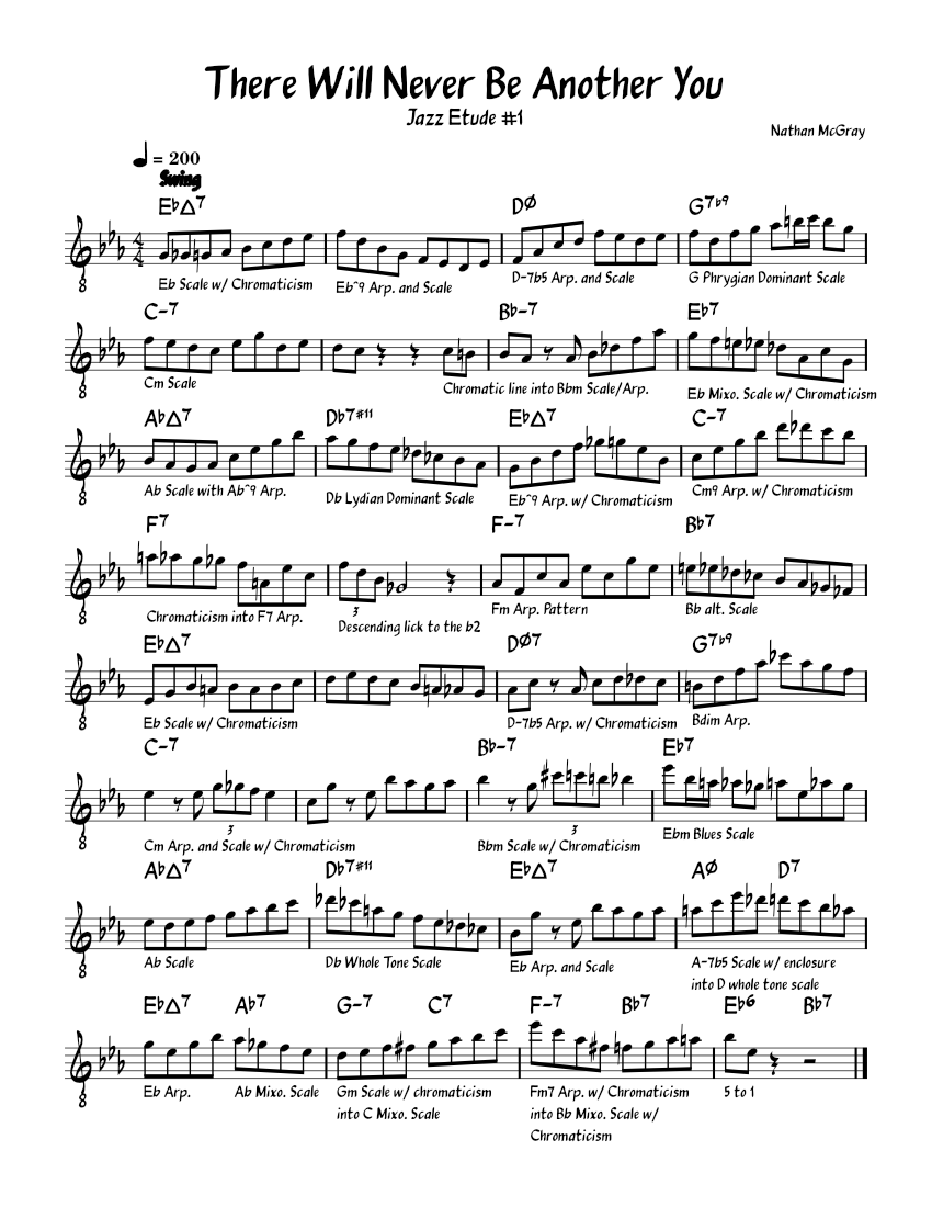 There Will Never Be Another You Etude 1 Sheet Music For Guitar Solo There will never be another you etude 1 sheet music for guitar solo
