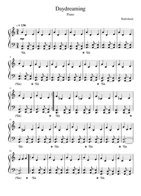 Free Daydreaming by Radiohead sheet music | Download PDF or print on  Musescore.com
