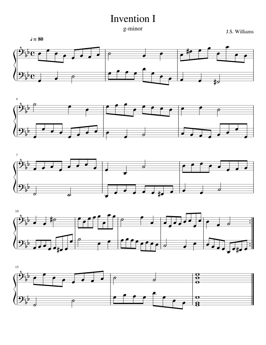 Invention I Sheet music for Piano (Solo) | Musescore.com