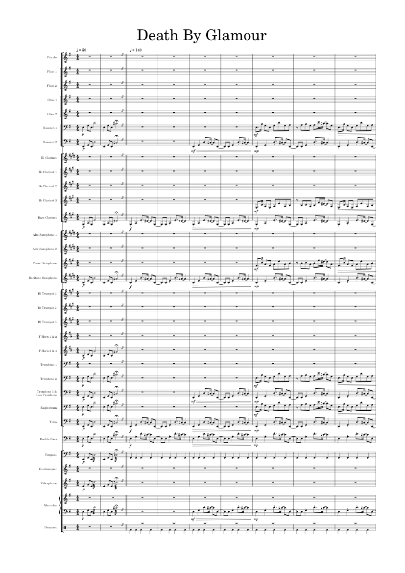 Death by Glamour – Toby Fox arr. for Concert Band Sheet Music for ...