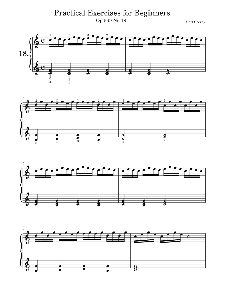 Carl Czerny Op.599 No.18 Sheet music for Piano (Solo) Easy | Musescore.com