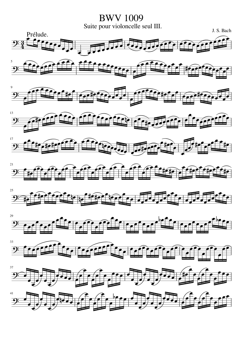 Cello Suite No.3 in C major BWV 1009