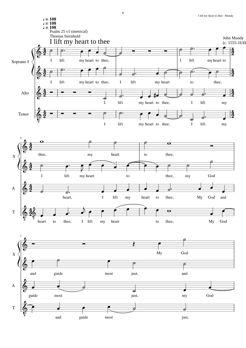 I lift my heart to thee