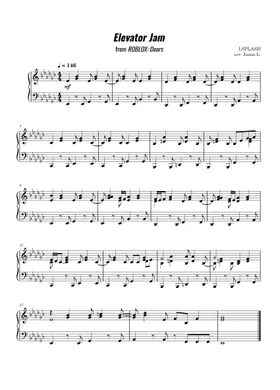 DOORS SEEK CHASE Sheet music for Violin, Bass guitar, Drum group,  Synthesizer (String Ensemble)