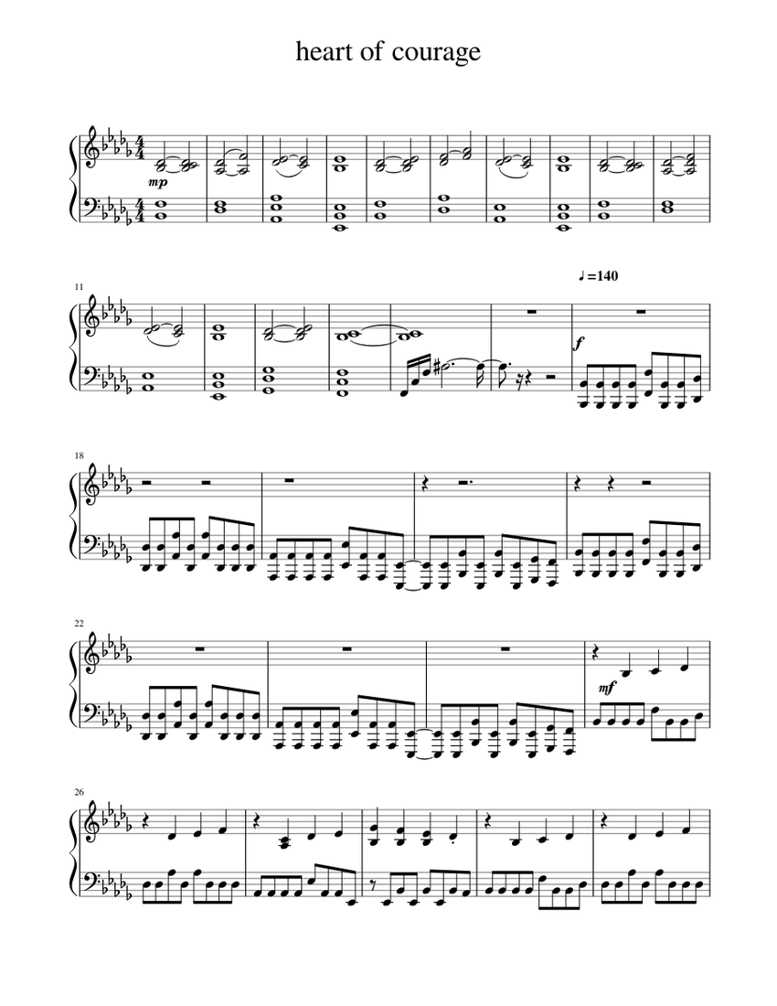 Heart of Courage - Two Steps from Hell Sheet music for Piano (Solo) |  Musescore.com
