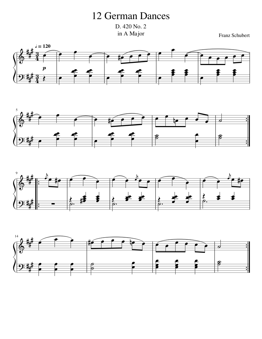 12 German Dances D.420