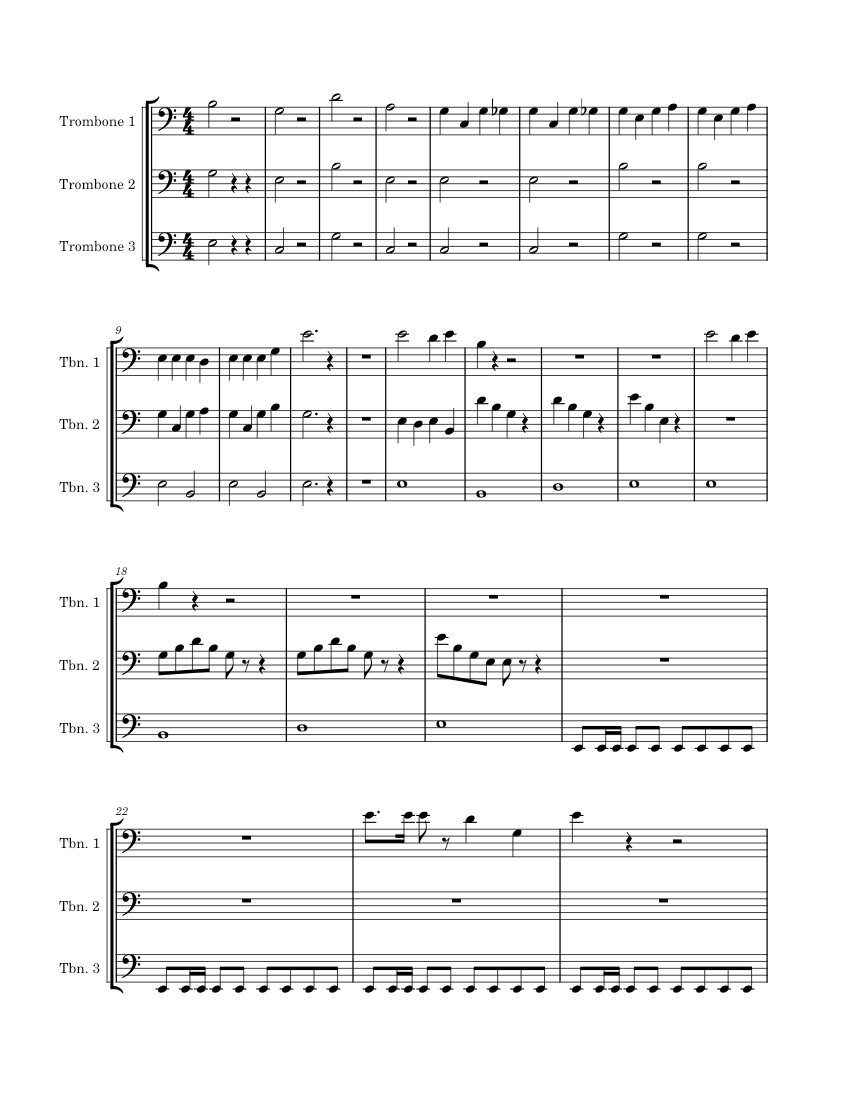 Trombone Trio 1. - Dylan Ryan Sheet music for Trombone (Brass Trio ...
