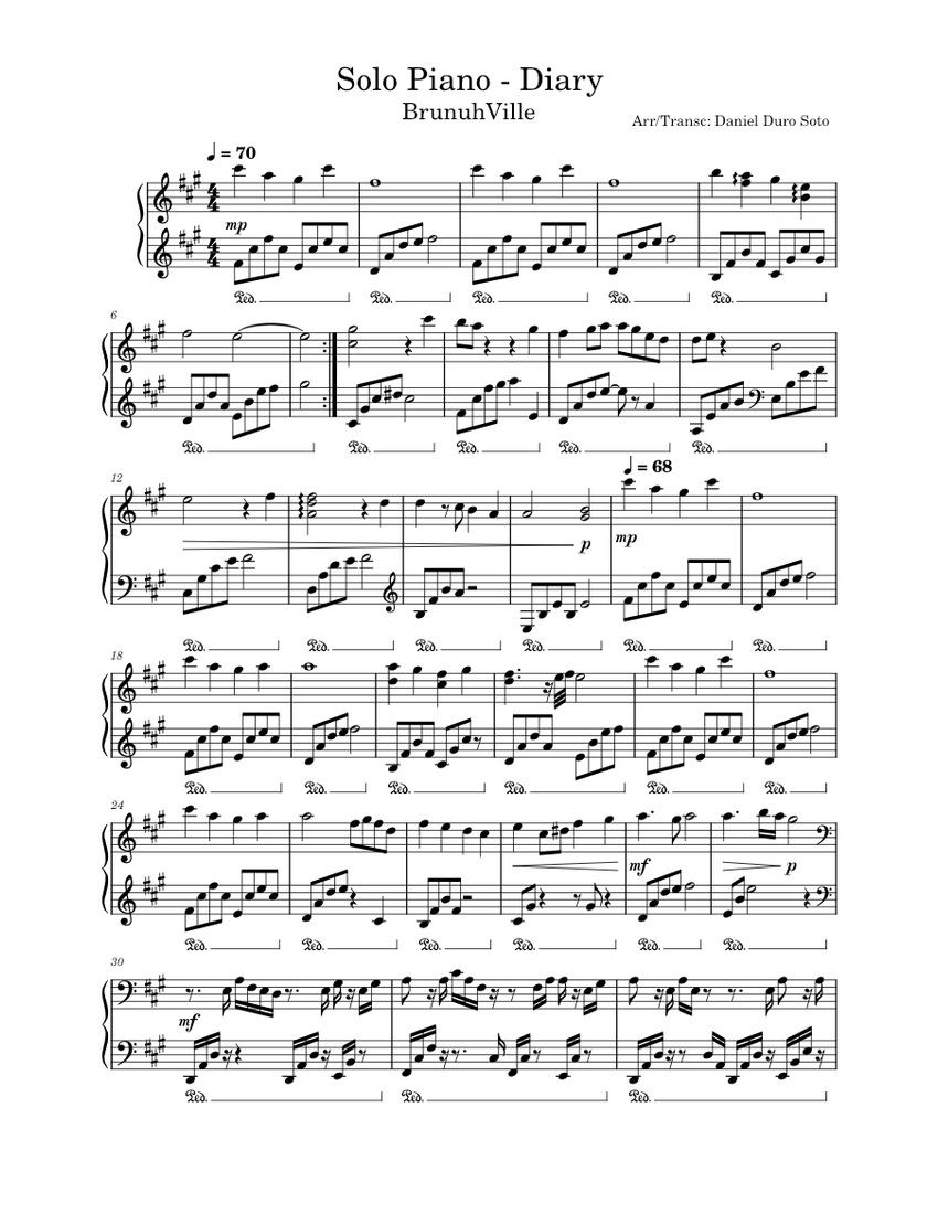 Pdfcoffee - A music sheet for piano - W300 - Studocu