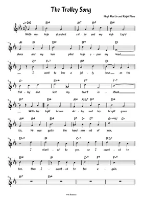 Free The Trolley Song by Judy Garland sheet music | Download PDF or print  on Musescore.com