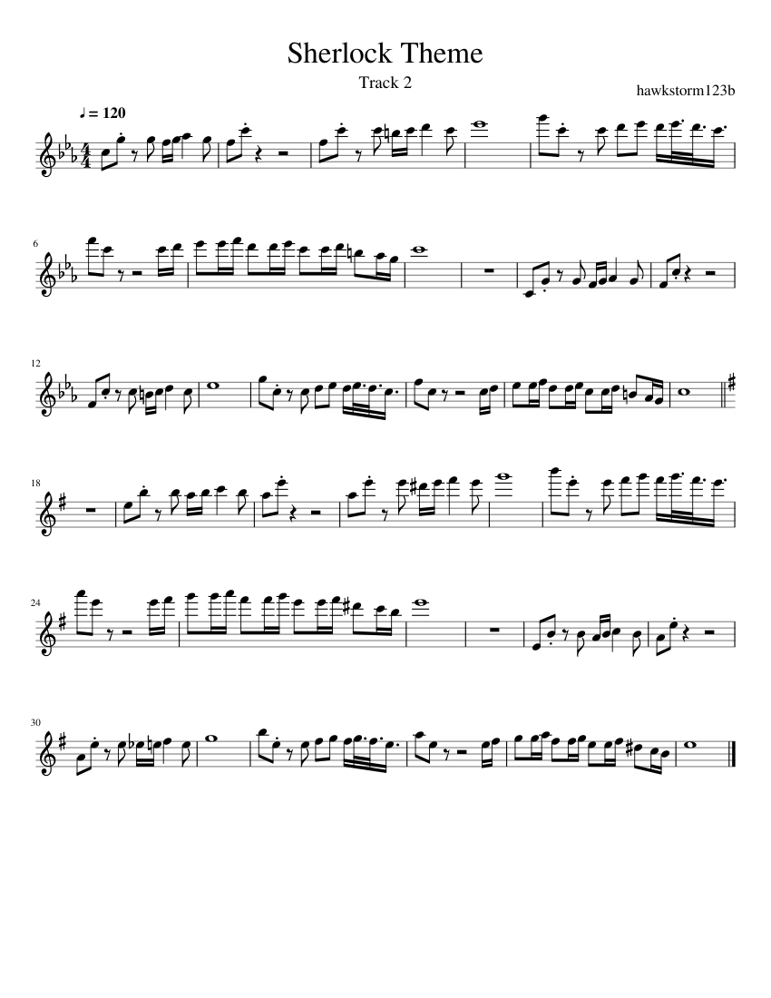 Sherlock Theme (BBC) Sheet music for Flute (Solo) | Musescore.com