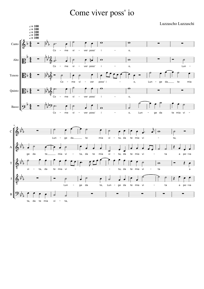 Come viver poss' io