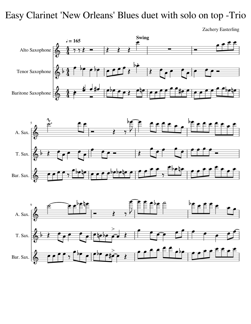 Sax Clarinet New Orleans Blues