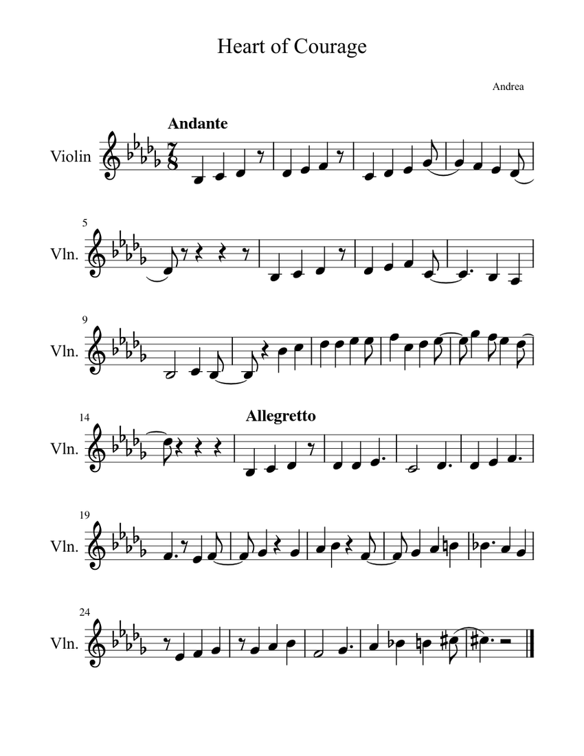 Heart_of_Courage Sheet music for Violin (Solo)