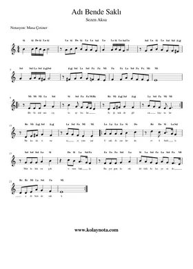 Free Adı Bende Saklı by Sezen Aksu sheet music | Download PDF or print on  Musescore.com