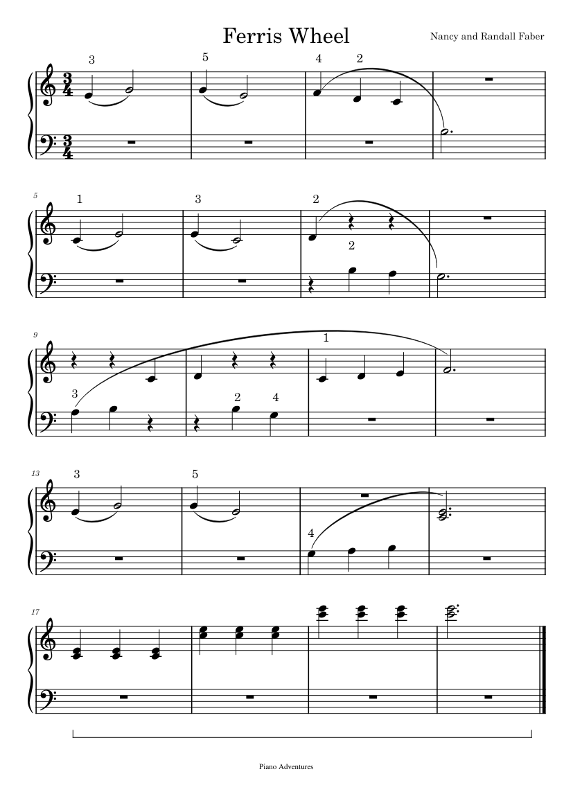 08 Ferris Whell level 1 Sheet music for Piano (Solo) Easy | Musescore.com