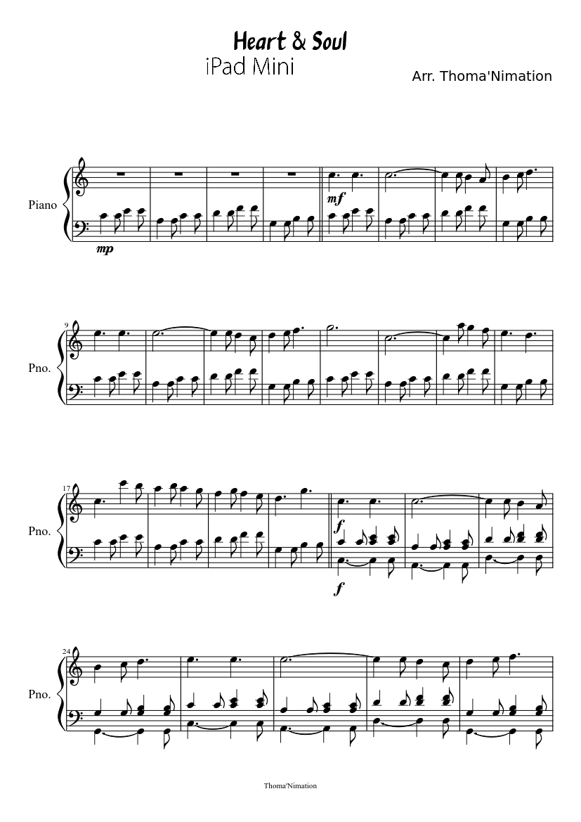 Heart & Soul Sheet music for Piano (Solo) | Musescore.com
