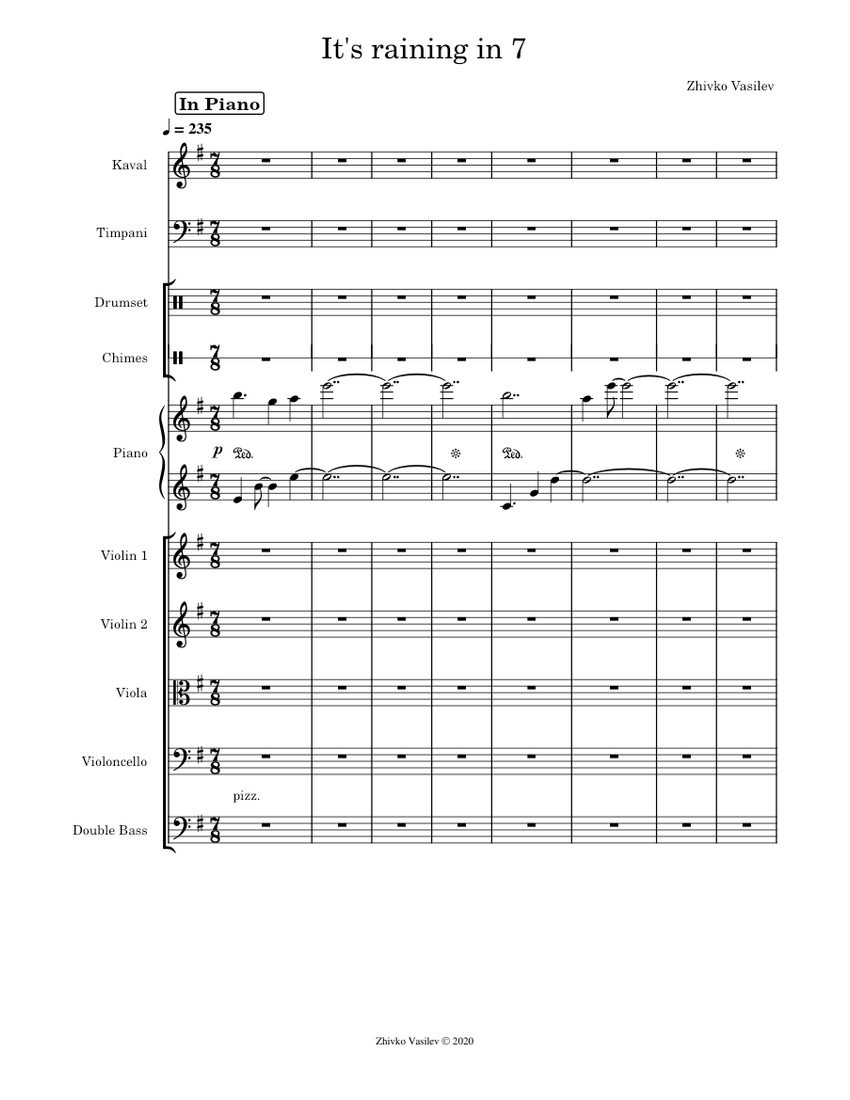 It's Raining Flute Guide.pdf It's raining in 7 by Zhivko Vasilev - Score Sheet music for Piano ...