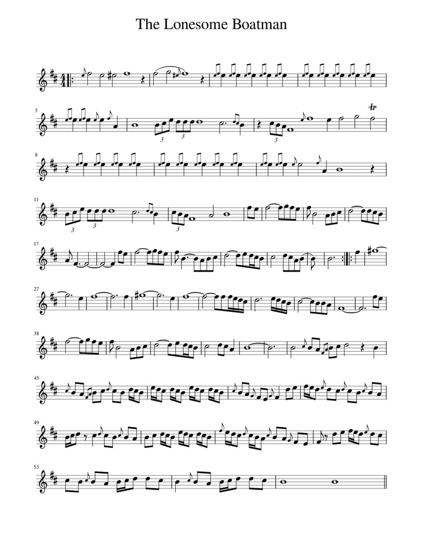 The Lonesome Boatman Sheet music for Piano (Solo) Easy | Musescore.com